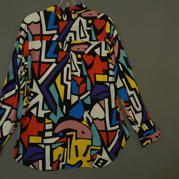 Big Dart Shirt  Women Medium Size UK14  Colorful - Picture 3 of 5